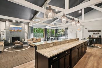 Clubhouse with Coworking Lounge at Eastwood Village Apartments in Clinton Township, MI